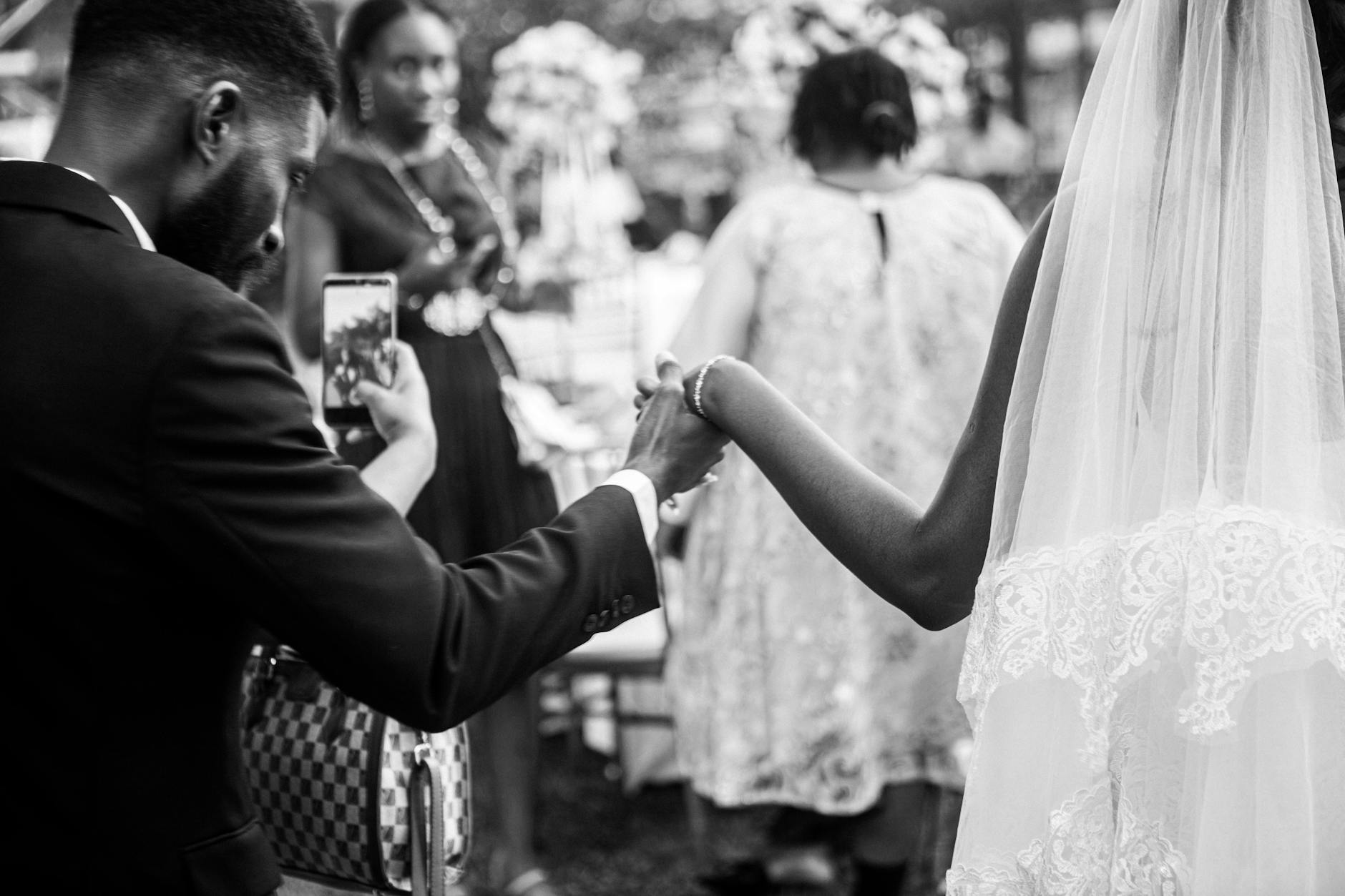 Schwarz-Weiß Brautportrait